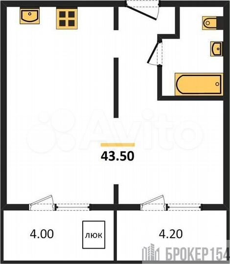 2-к. квартира, 43,5 м², 11/14 эт.