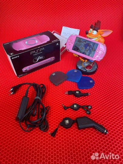 PSP 1004 Pink/ Rose / прошитая + 30 игр
