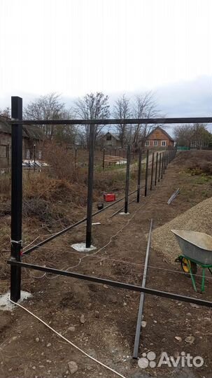Установка столбов для забора,навеса, бурение лунок
