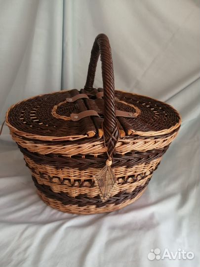 Корзина плетеная большая для пикника