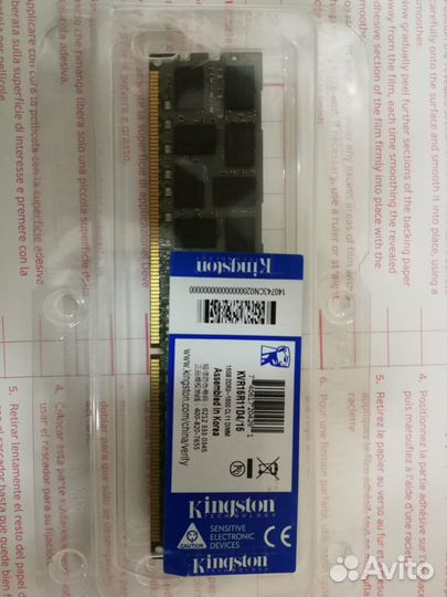 Память Kingston DDR3 16Gb kvr16r11d4/16