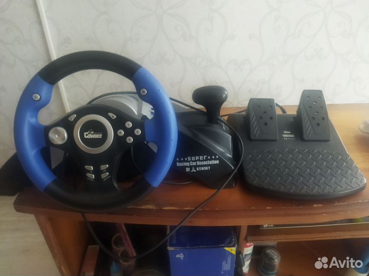 Игровой руль с педалями для пк