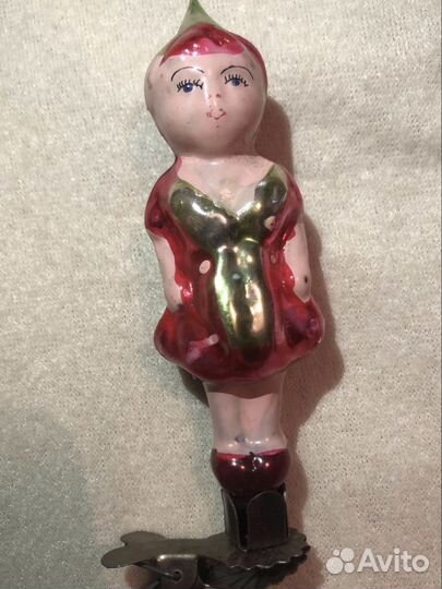 Елочная игрушка на прищепке времен СССР