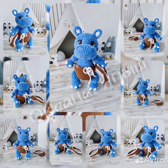 Мягкая игрушка бегемот