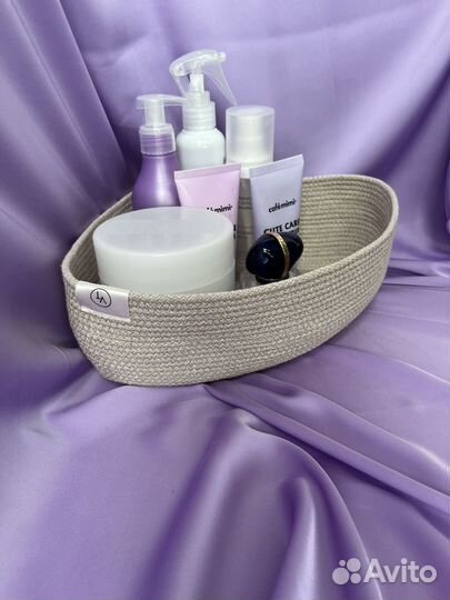 Угловая корзина из хлопкового шнура