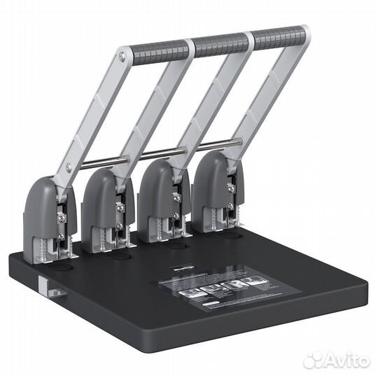 Дырокол мощный на четыре отверстия 150л., черный