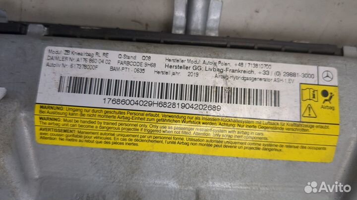 Подушка безопасности коленная Mercedes GLA X156 2014, 2019