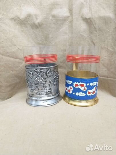 Подстаканники СССР, лесной орех латунь, мпс