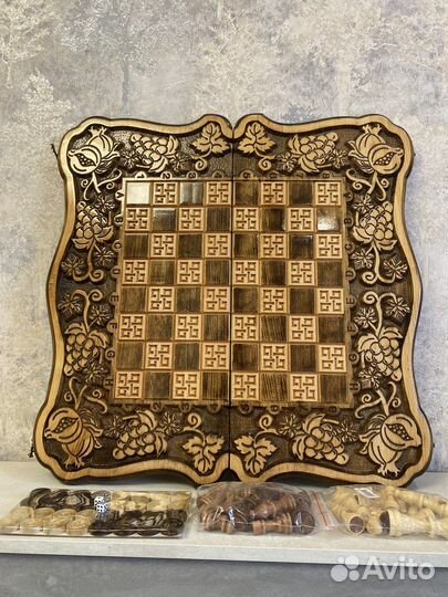 Нарды шахматы ручной работы из дерева 3в1