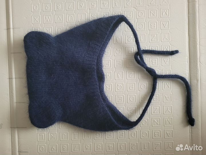 Шапка из ангоры синяя