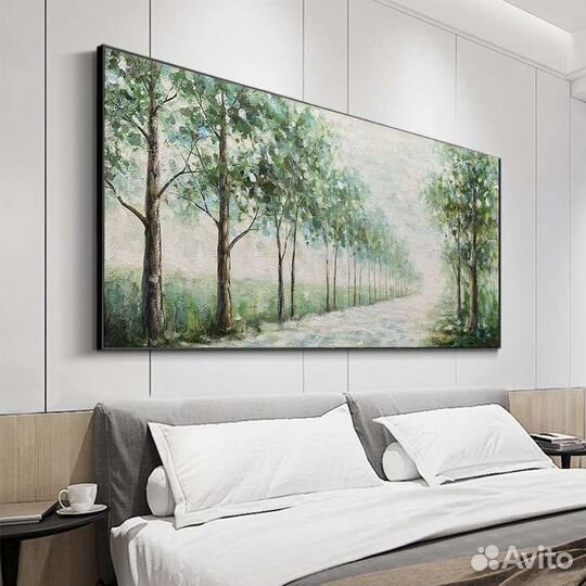 Картина маслом лес Большие картины в интерьер