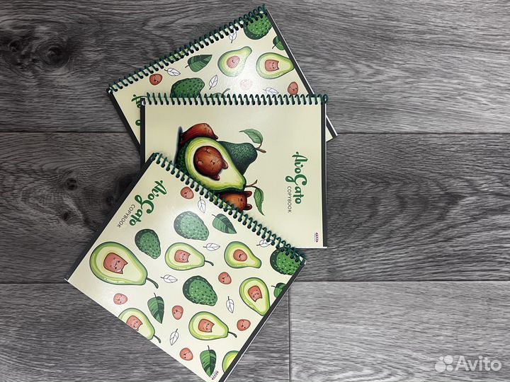 Тетрадь авокадо в клетку 48 листов 3 шт