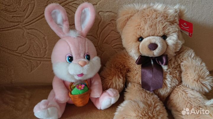 Мягкая игрушка Медведь и Заяц новые