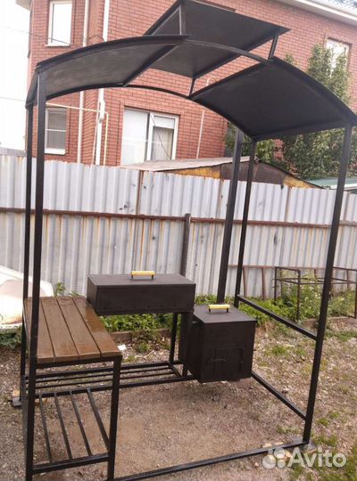 Мангал с печкой под казан