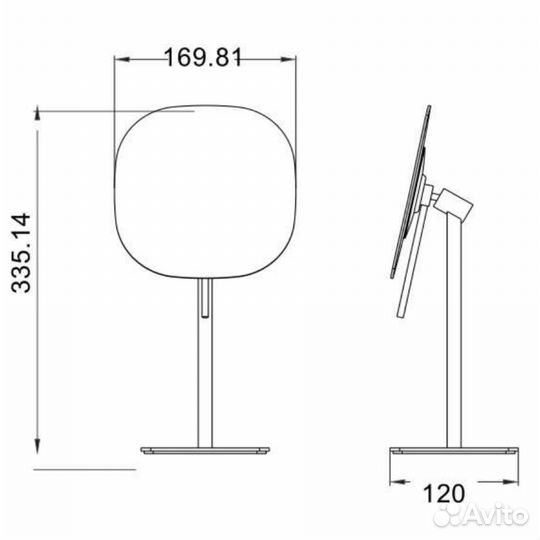 Зеркало настольное с увеличением 5х java S-M113H