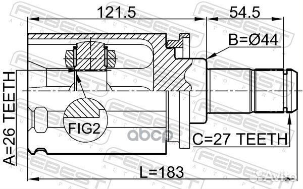 ШРУС внутренний перед лев 1911E70LH Febest