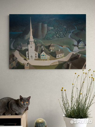 Репродукция Грант Вуд / Полуночная поездка Пола Ре