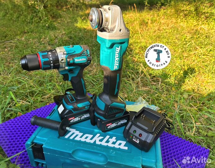 Шуруповерт для ледобура + ушм Makita 125 мм (набор