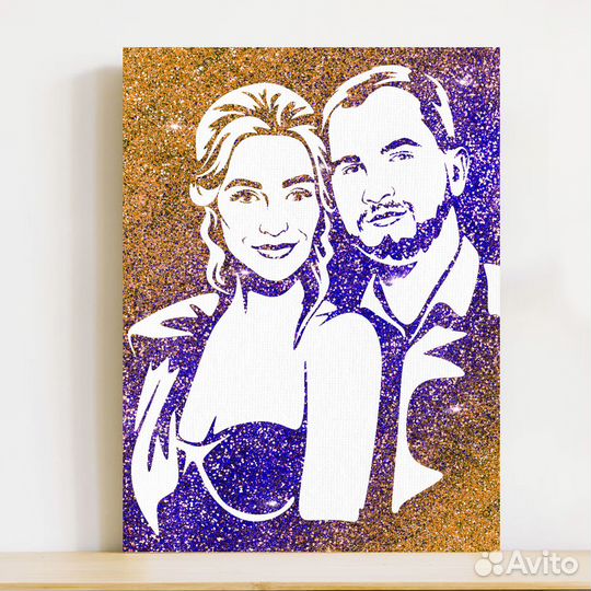 Портрет блестками