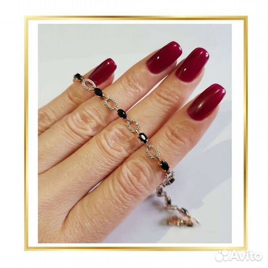 Золотой браслет с бриллиантами и природ.сапфирами