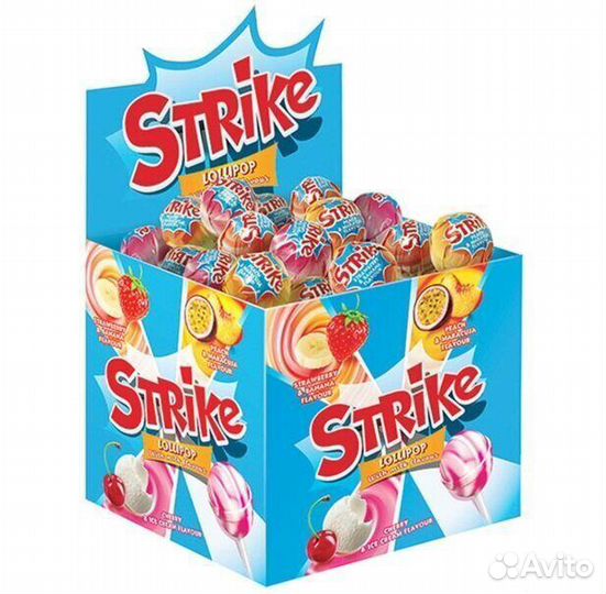 Карамель на палочке Strike с Молочным вкусом 11,3г
