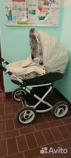 Коляска люлька для новорожденных на больших колеса