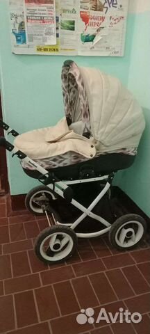 Коляска люлька для новорожденных на больших колеса
