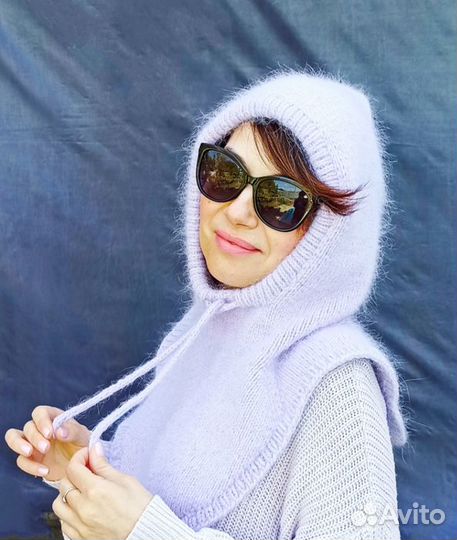 Капор из пуха норки с манишкой