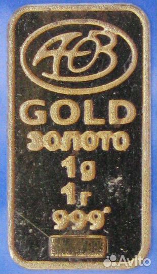 Слиток 1 грамм Амурский тигр золото-999 в блистере