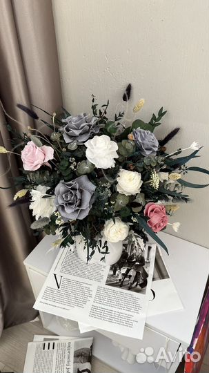 Букеты из стабилизированных живых цветов