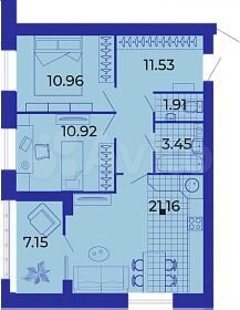 2-к. квартира, 67,1 м², 1/9 эт.