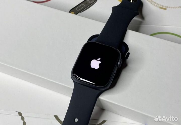 Apple watch 9 45 mm (яблоко при вкл)