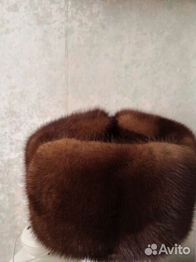 Мужская шапка ушанка из норки