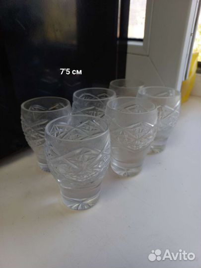 Хрустальные стопки СССР наборы по 300р