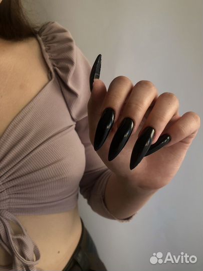 Маникюр, наращивание, выкладной френч, градиент