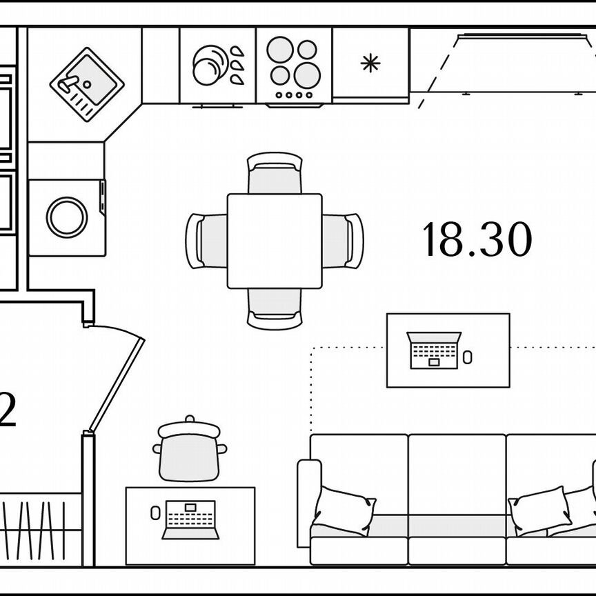 Квартира-студия, 27,2 м², 13/22 эт.