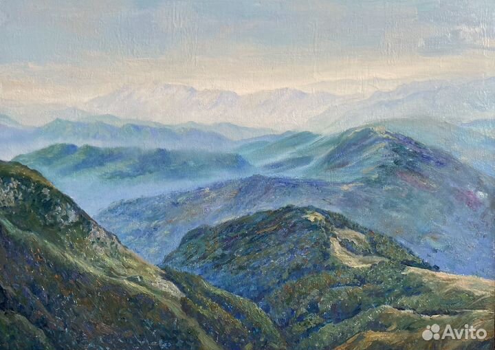 Картина маслом горный пейзаж