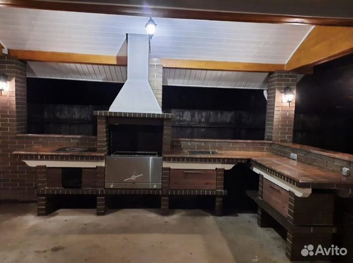Печи барбекю из кирпича / Барбекю комплексы
