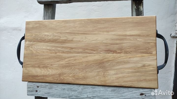 Доска разделочная деревянная большая с ручками