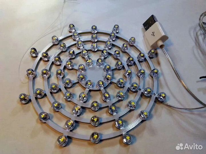 Светодиодная снежинка 64 светодиода (набор )