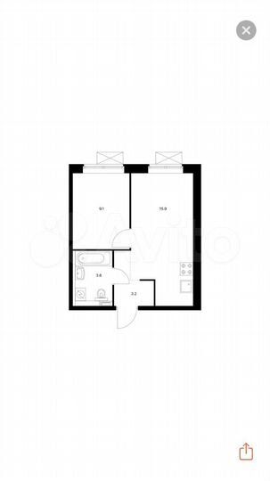 1-к. квартира, 31,6 м², 4/25 эт.