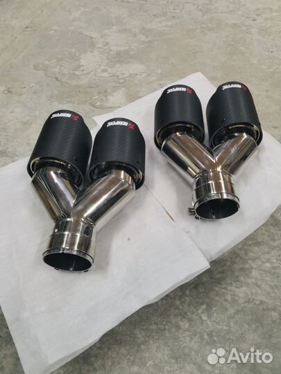 Насадки глушителя Акрапович, Akrapovic, двойные