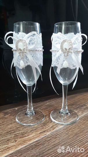 Свадебные бокалы ручной работы