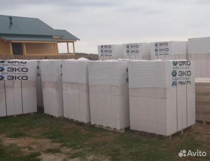 Блок из газобетона эко D400 B2,5 600x250x100