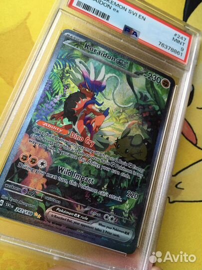 Карточка Pokemon TCG Koraidon EX с оценкой PSA 9