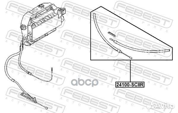 Трос стояночного тормоза 24100sciir Febest