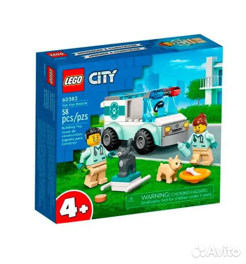 Конструктор lego City 60382 Ветеринарный фургон