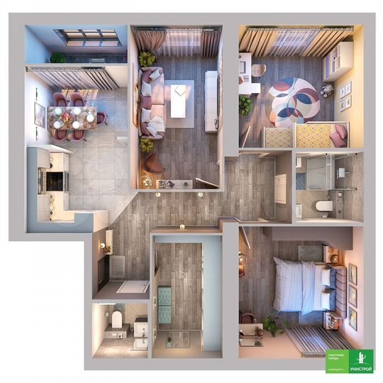 3-к. квартира, 96,5 м², 6/11 эт.