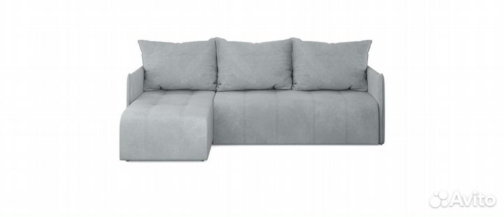 Диван угловой Луиз Серебристо-серый 226х155х84