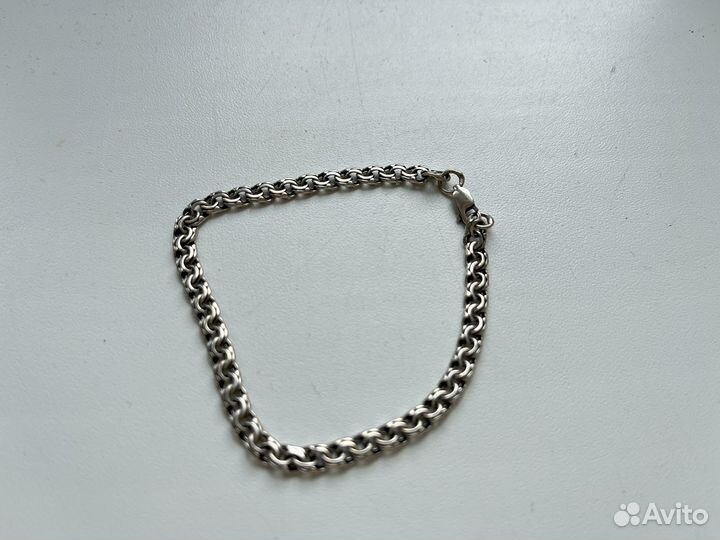 Мужская новая серебряная цепь на руку